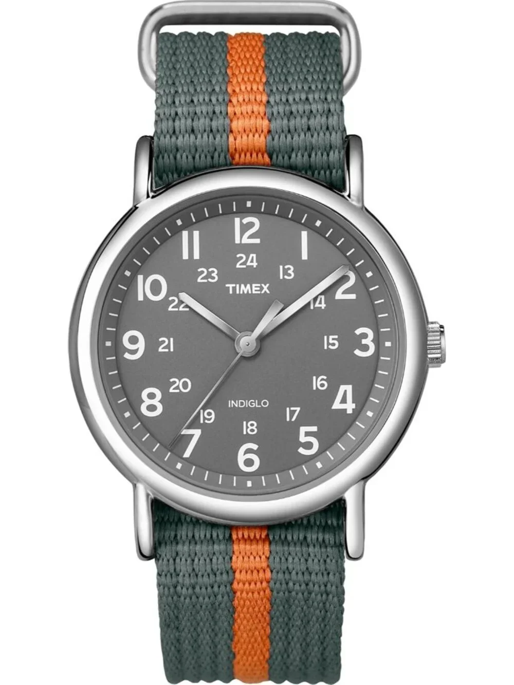 Unisex All Grey Analog Quartz Nylon Fabric Slip Strap Adjustable Durable Watch